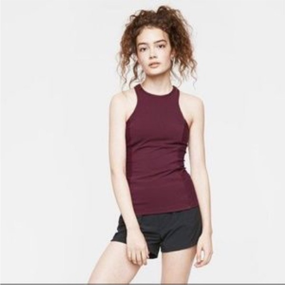 Outdoor Voices maroon stripe Athena racerback tank